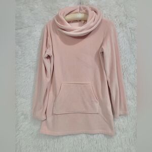 Soft Surroundings Velvet Valour Light Tunic Rose Petal Pink Cowl Neck Sweater XS